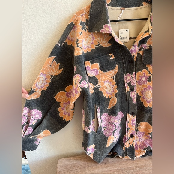 Free People - NWT Printed Ruby Jacket in Charcoal - Picture 9 of 12